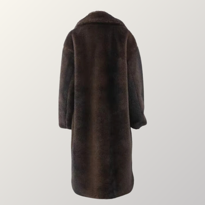 Long Faux Fur Tailored Coat