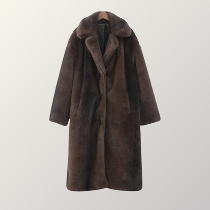 Long Faux Fur Tailored Coat