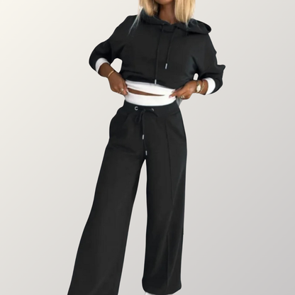 Stylish Hoodie & Wide-Leg Pants Set