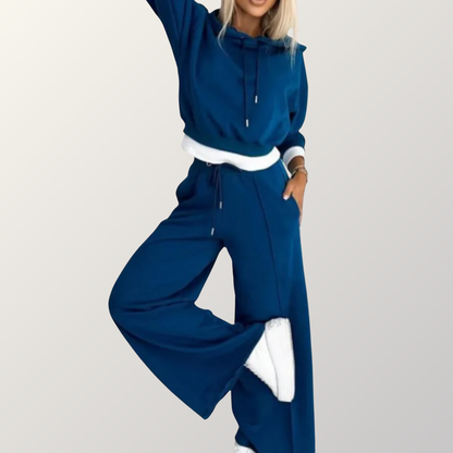 Stylish Hoodie & Wide-Leg Pants Set