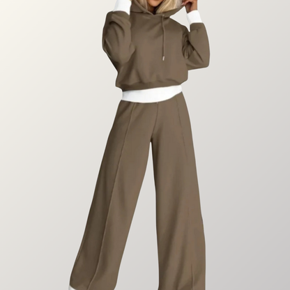 Stylish Hoodie & Wide-Leg Pants Set