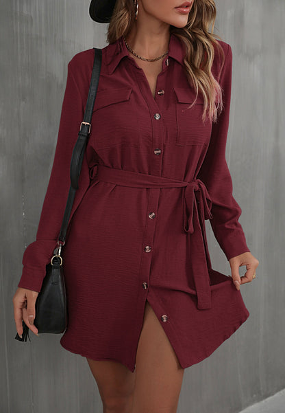 VADA - Trendy Button-Up Shirt Dress