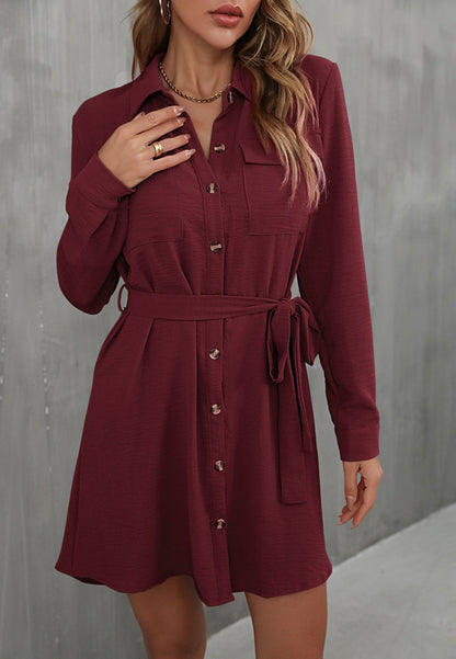 VADA - Trendy Button-Up Shirt Dress