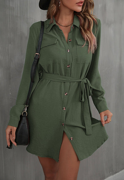 VADA - Trendy Button-Up Shirt Dress