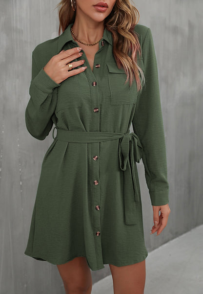 VADA - Trendy Button-Up Shirt Dress