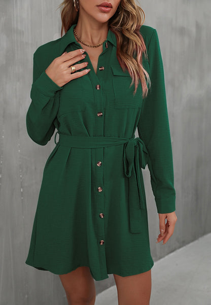 VADA - Trendy Button-Up Shirt Dress