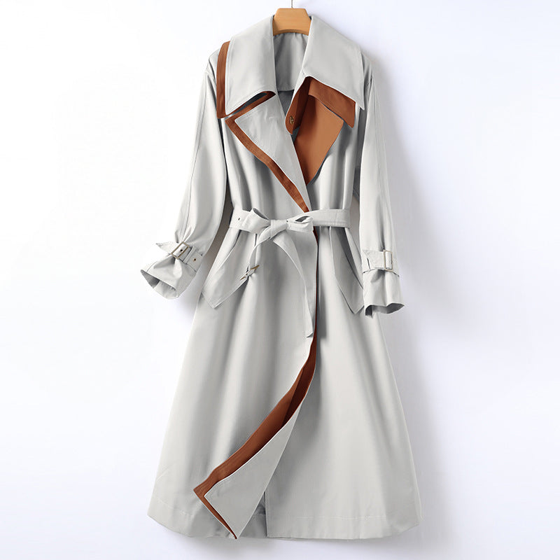 Chic Trench Coat with Classic Turn-Down Collar