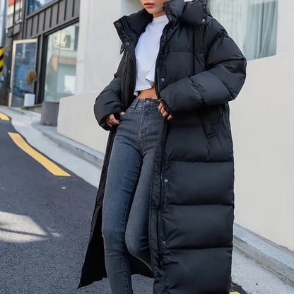 STEPHANIE – Long Puffer Winter Coat with Hood for Women | Warm & Stylish