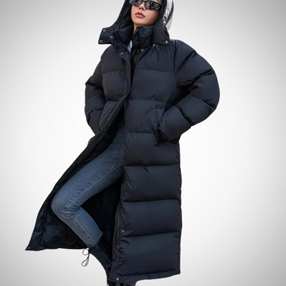 STEPHANIE – Long Puffer Winter Coat with Hood for Women | Warm & Stylish